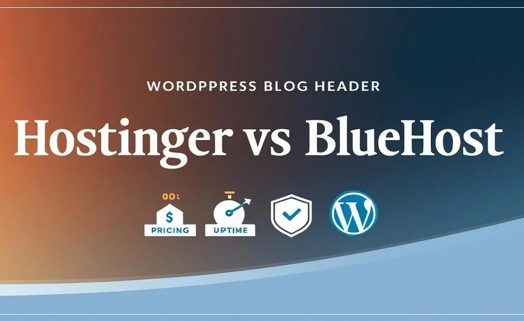 Side‑by‑side comparison chart of Hostinger-vs-Bluehost-web-hosting-plans-showing-pricing-performance-scores-and-feature-differences